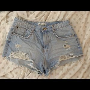 Denim cut off shorts